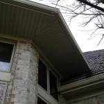 Another angle of freeze board, soffit and fascia, and seamless aluminum gutters