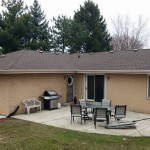 Back of House: finished roofing and gutter system